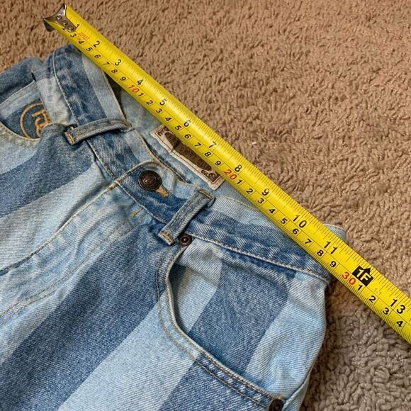 Vintage Paris Sports Slim Straight Jeans 23” Stripe High Rise Tapered - Picture 7 of 10